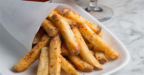 Kennebec fries - Steps: Scrub your potatoes, peel, rinse well, and pat dry with a kitchen towel. Fill a large bowl with cold water. Cut the potatoes into 1/2-inch fry shapes. Place the cut potatoes in the bowl of cold water as you work. Bring a large pot of water to a boil over high heat.